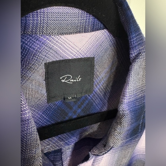 Rails Hunter Shirt – Size Medium | Orchid Navy Plaid & Check - Picture 6 of 14